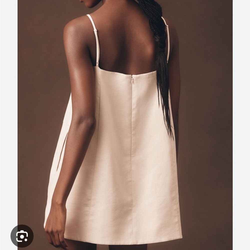 Anthropologie MARE MARE SQUARE-NECK LINEN A-LINE MINI DRESS NWT